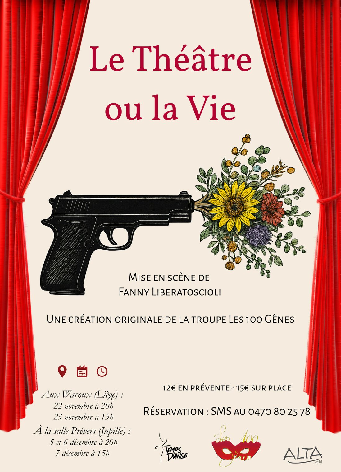 Piano sur scène avec projecteur