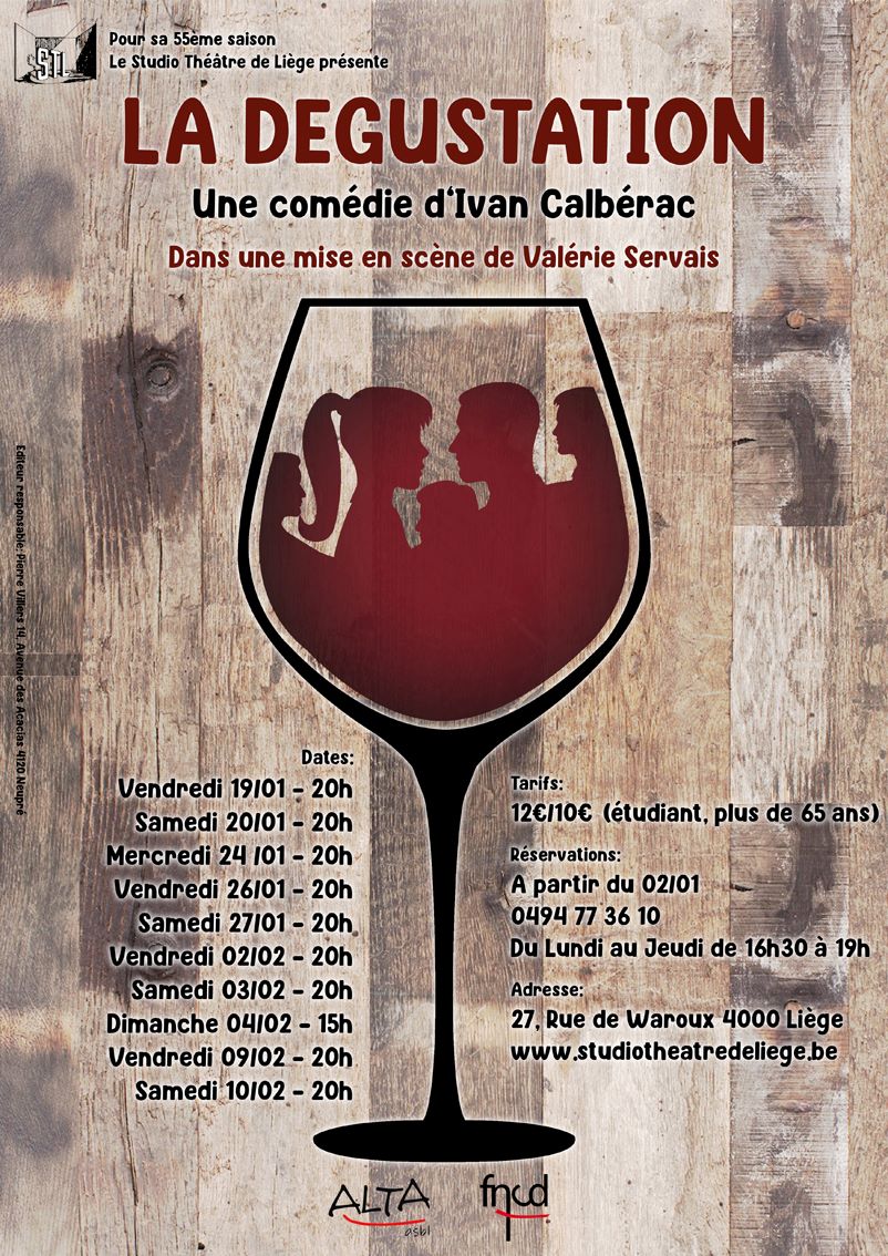 Affiche pièce de théâtre rideau rouge