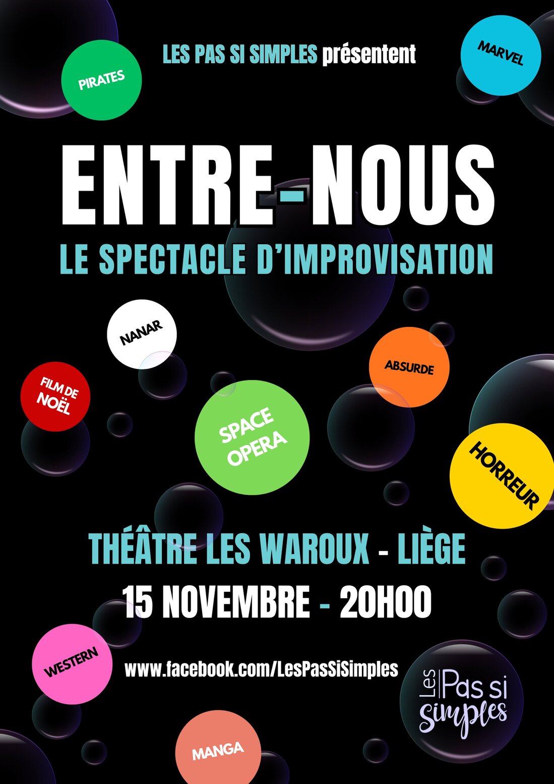 Improvisateurs sur scène face au public